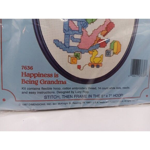 5/$25 Happiness is Being Grandma Lucy Counted Cross Stitch Kit 7636 NRFP - Picture 2 of 6